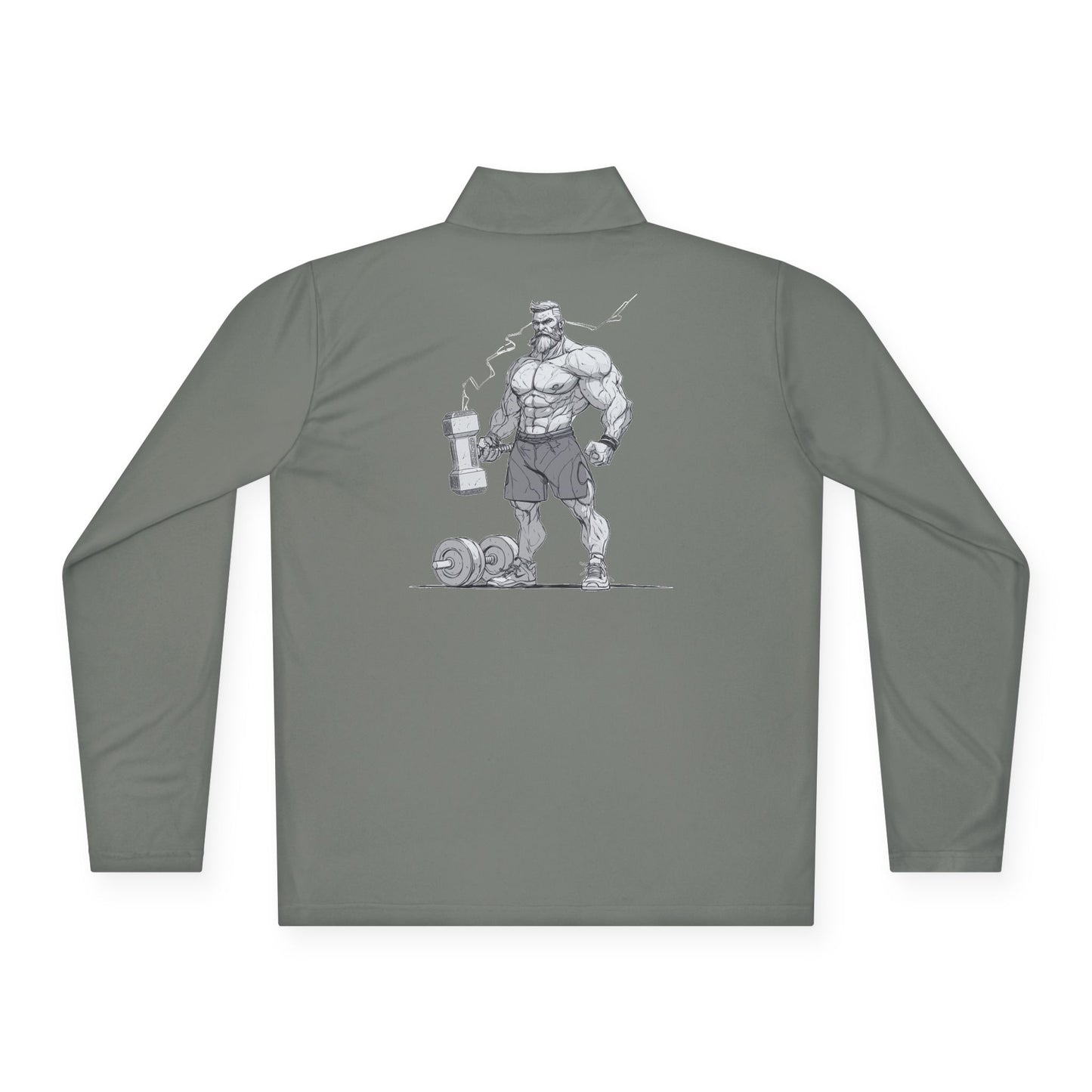 Quarter-Zip Sweatshirt - Norse Mythology Gym Wear by Asgard Aesthetics