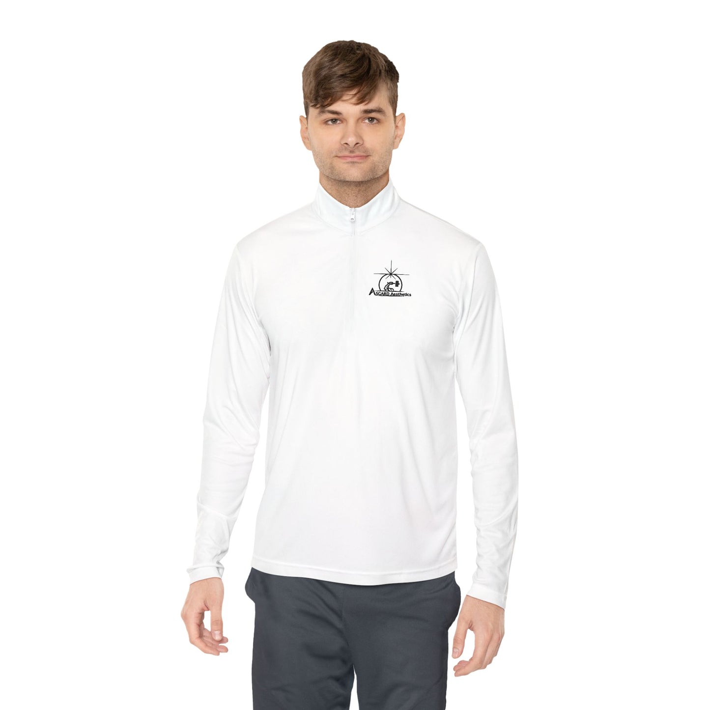 Quarter-Zip Sweatshirt - Norse Mythology Gym Wear by Asgard Aesthetics