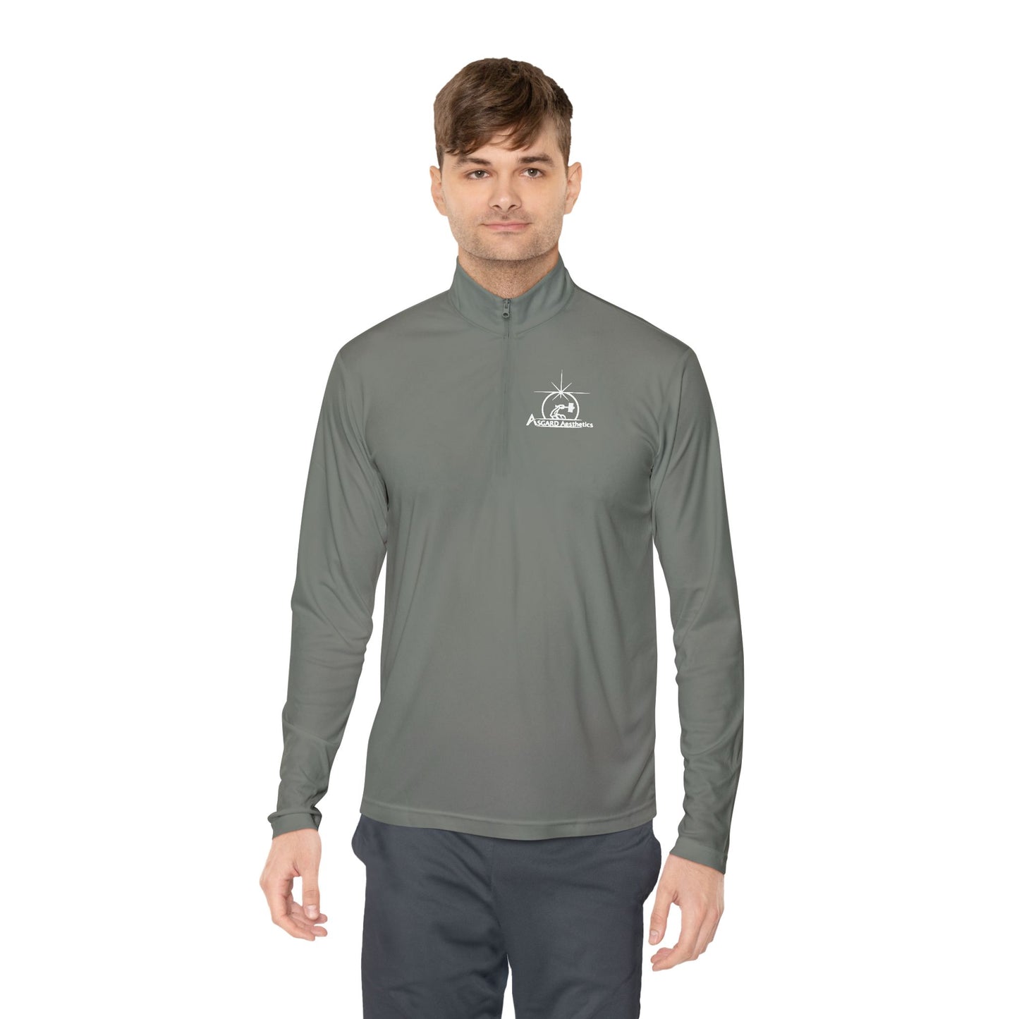 Quarter-Zip Sweatshirt - Norse Mythology Gym Wear by Asgard Aesthetics