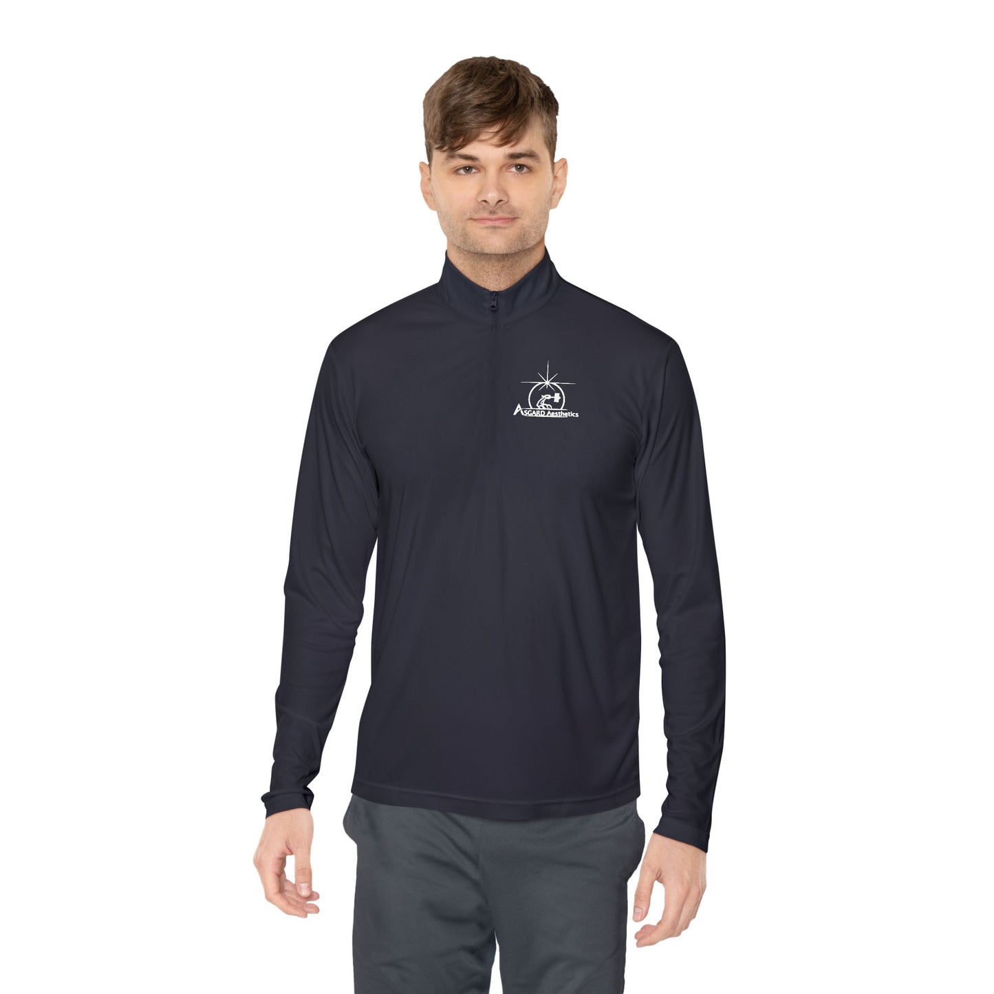 Quarter-Zip Sweatshirt - Norse Mythology Gym Wear by Asgard Aesthetics