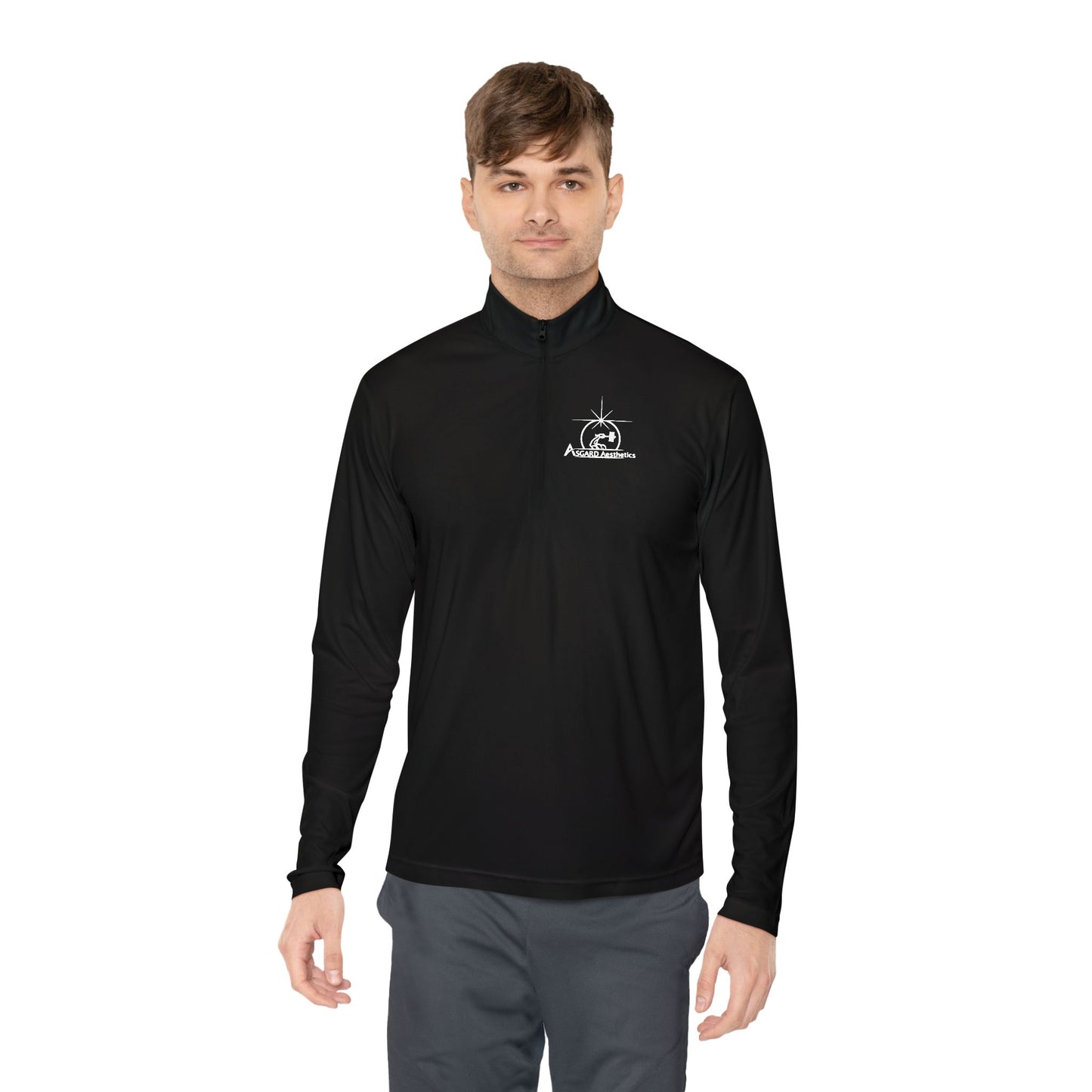 Quarter-Zip Sweatshirt - Norse Mythology Gym Wear by Asgard Aesthetics