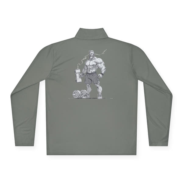 Quarter-Zip Sweatshirt - Norse Mythology Gym Wear by Asgard Aesthetics